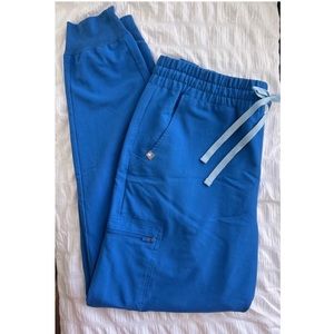 Figs Zamora High Waisted Jogger Scrub Pants - Royal Blue